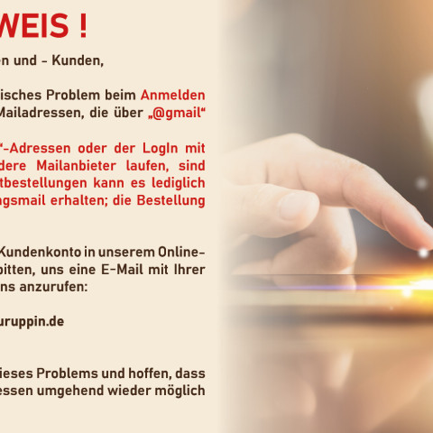 hinweis technisches problem